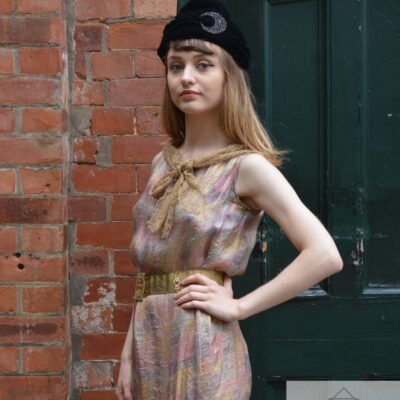 1920s lame flapper dress with tie-dye, mermaid effect